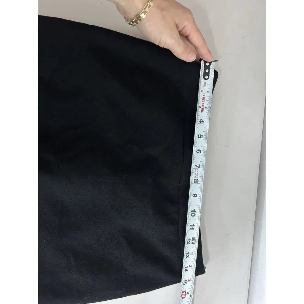 Y2K Vintage Wool Military Steampunk Goth Skirt Knee Black Pleated Buttons‎ 2
